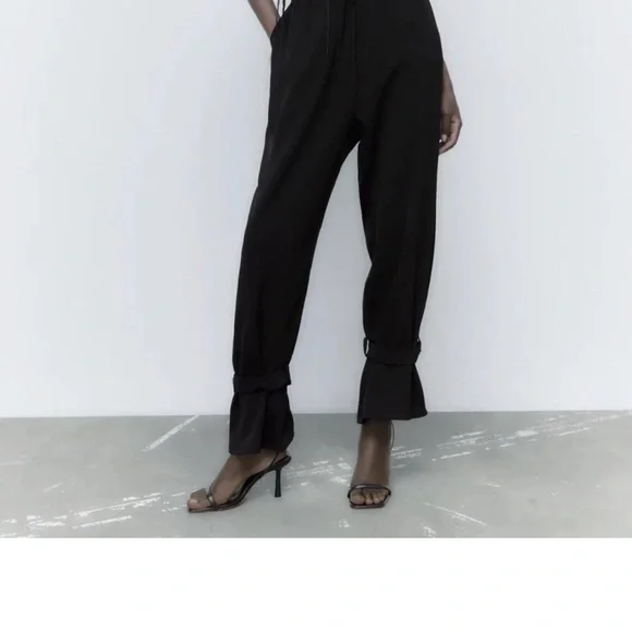 Zara cuffed ankle jumpsuit. Size medium. Black. EUC. - Picture 5 of 9